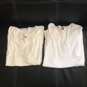 2 white v necks